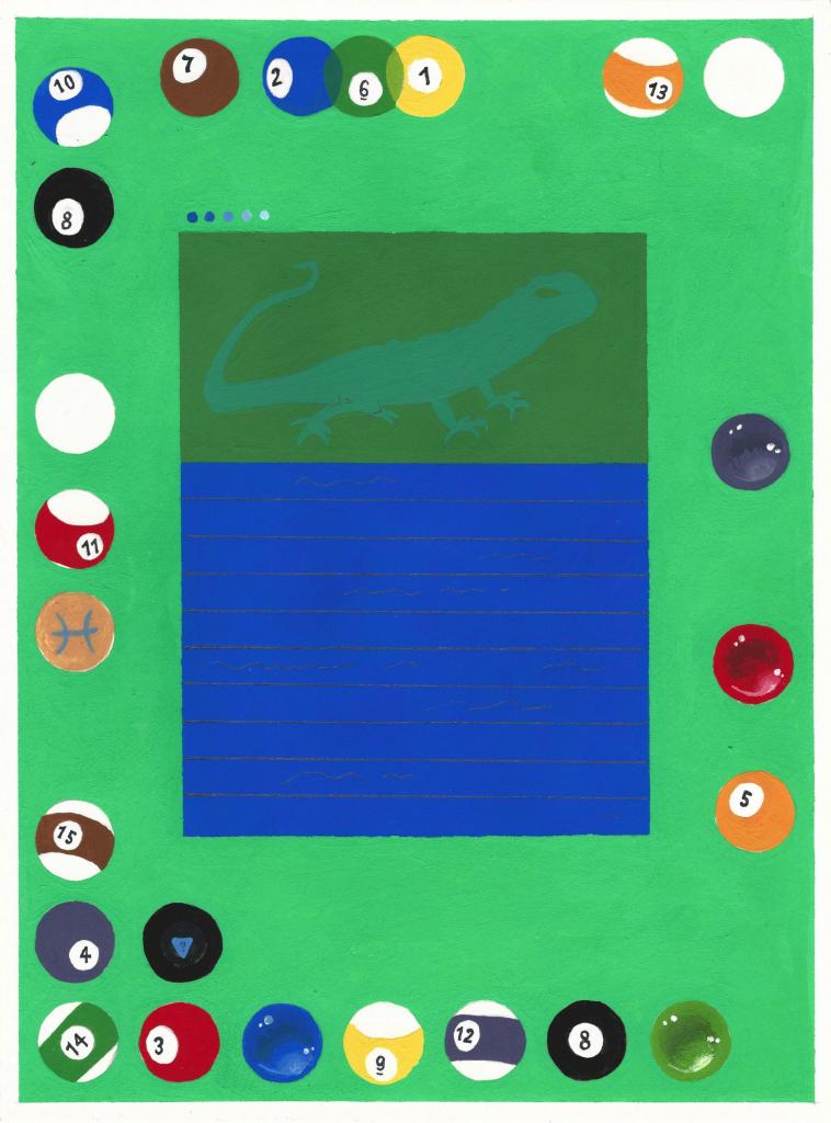 Equip Materia, acryla-gouache on paper, 9" x 12" 2020