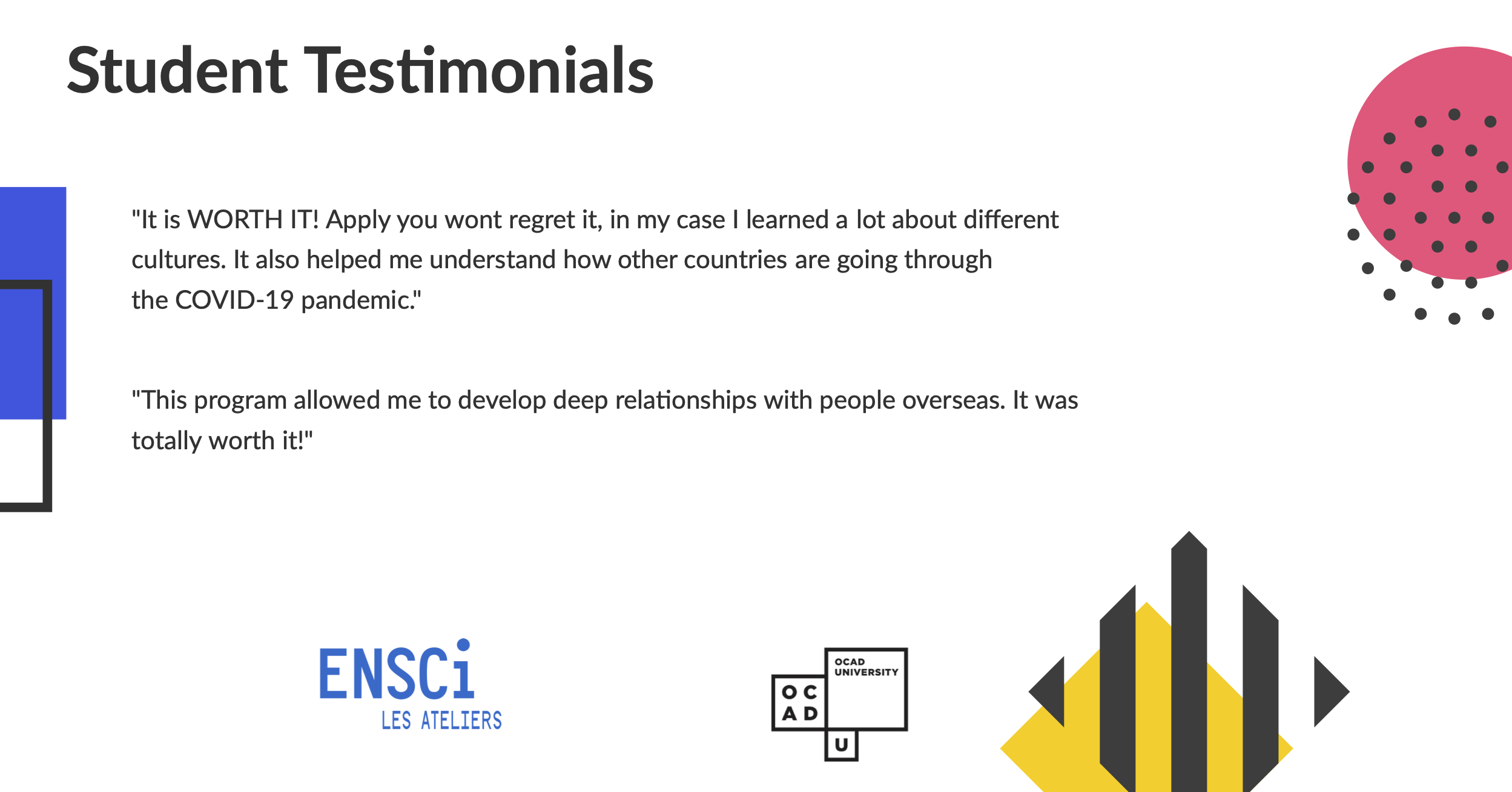 Student testimonials part 2