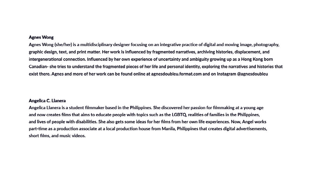 Description of Agnes and Angelica