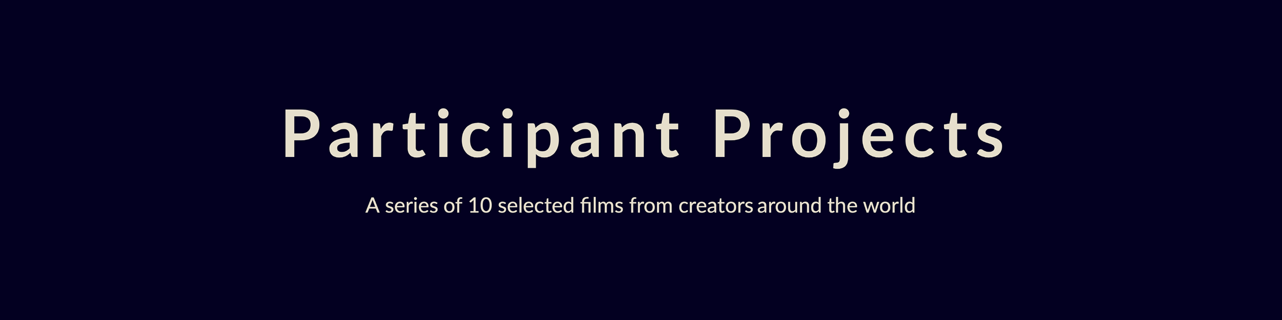 Participant Projects banner