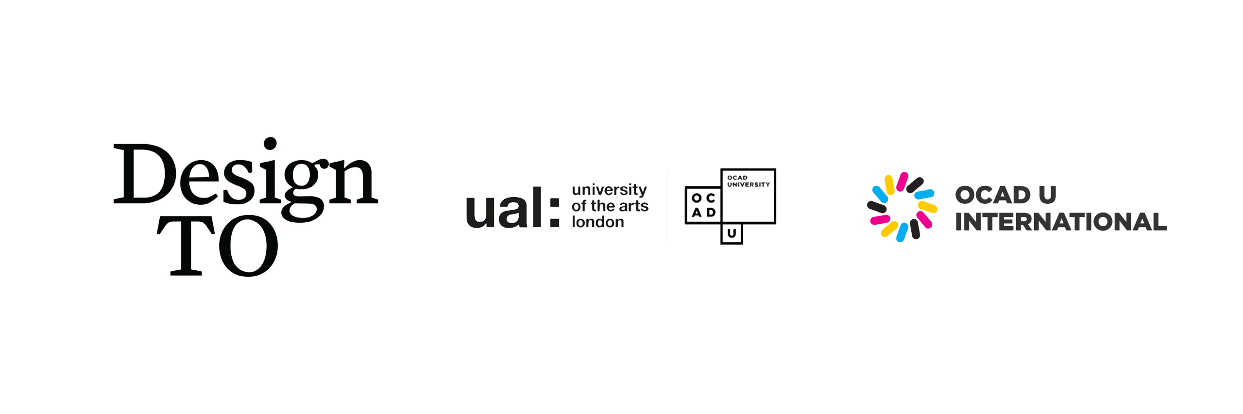 sponsor logos for DesignTO ual and ocad u internationalization