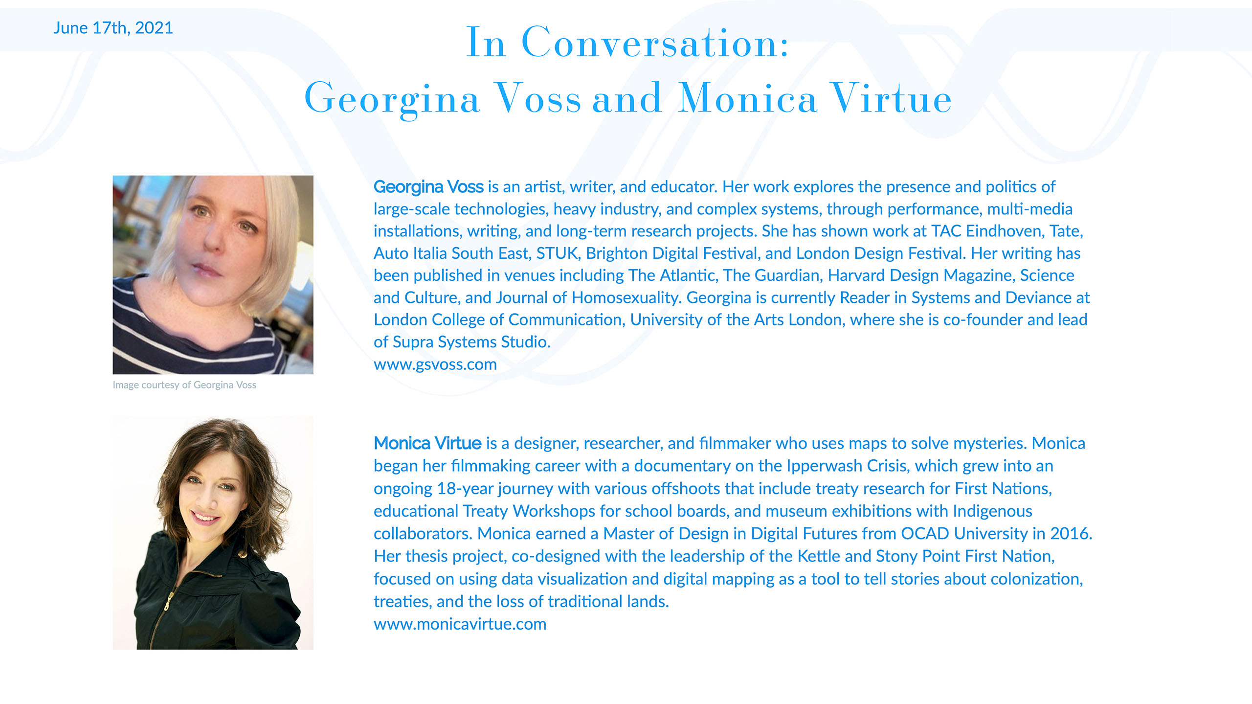 Georgina Voss and Monica Virtue slide 1