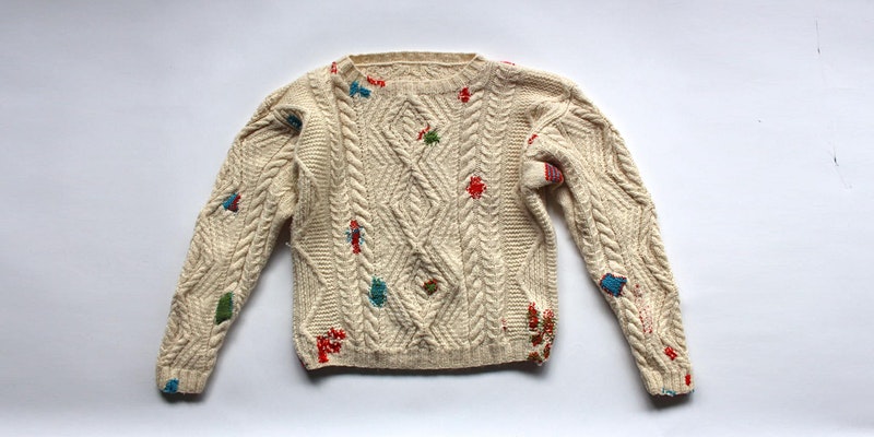 Bridger Harvey, 'Jumper to Lend, Jumper to Mend #2, 2015. Woolen jumper, yarn