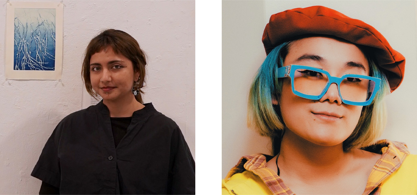 2025 Textile Studio Career Launcher recipients Aashna Pujara and Charlotte “Char” Carbone.