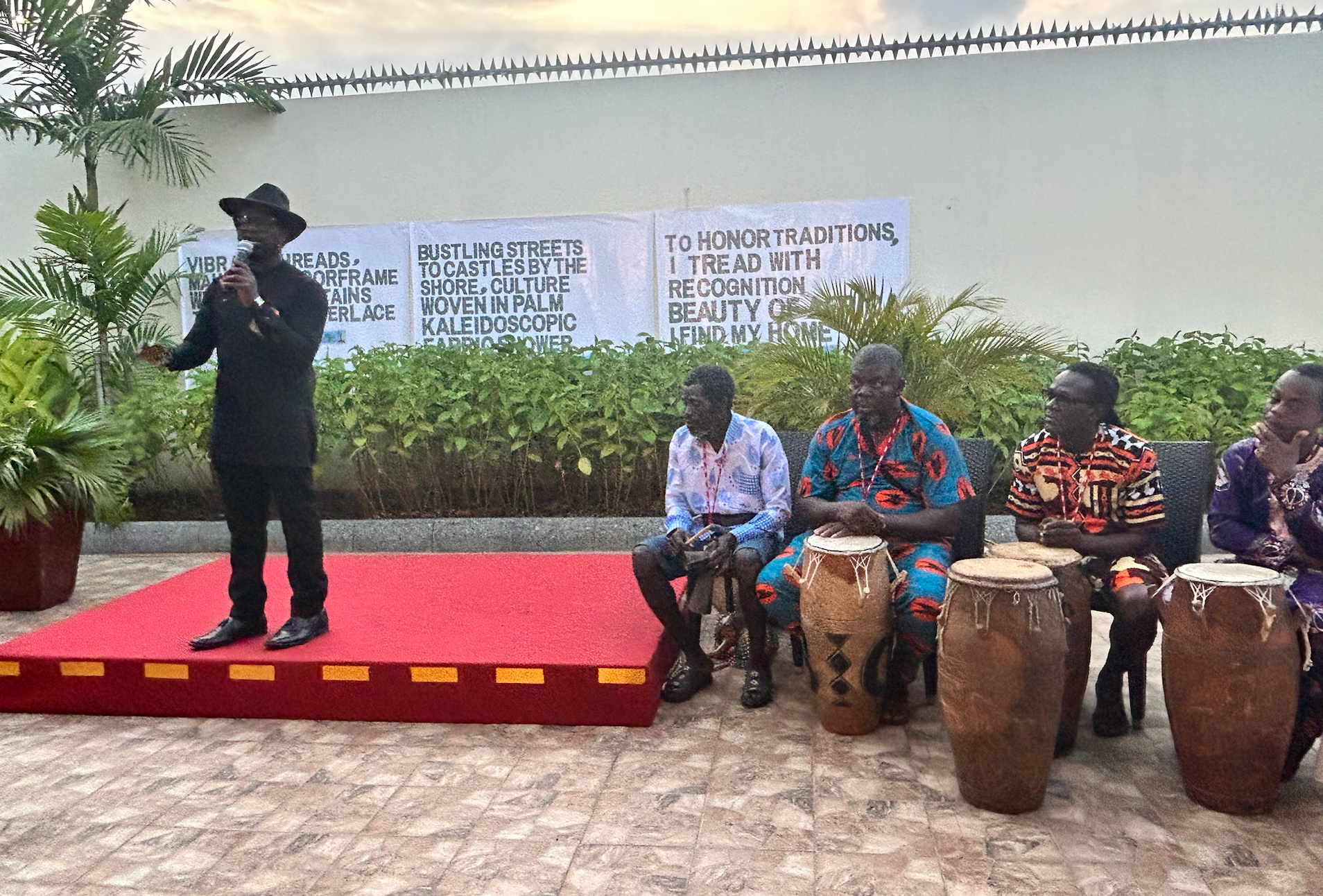 Ian Keteku performing at the student exhibition at The Canadadian Consolate in Ghana