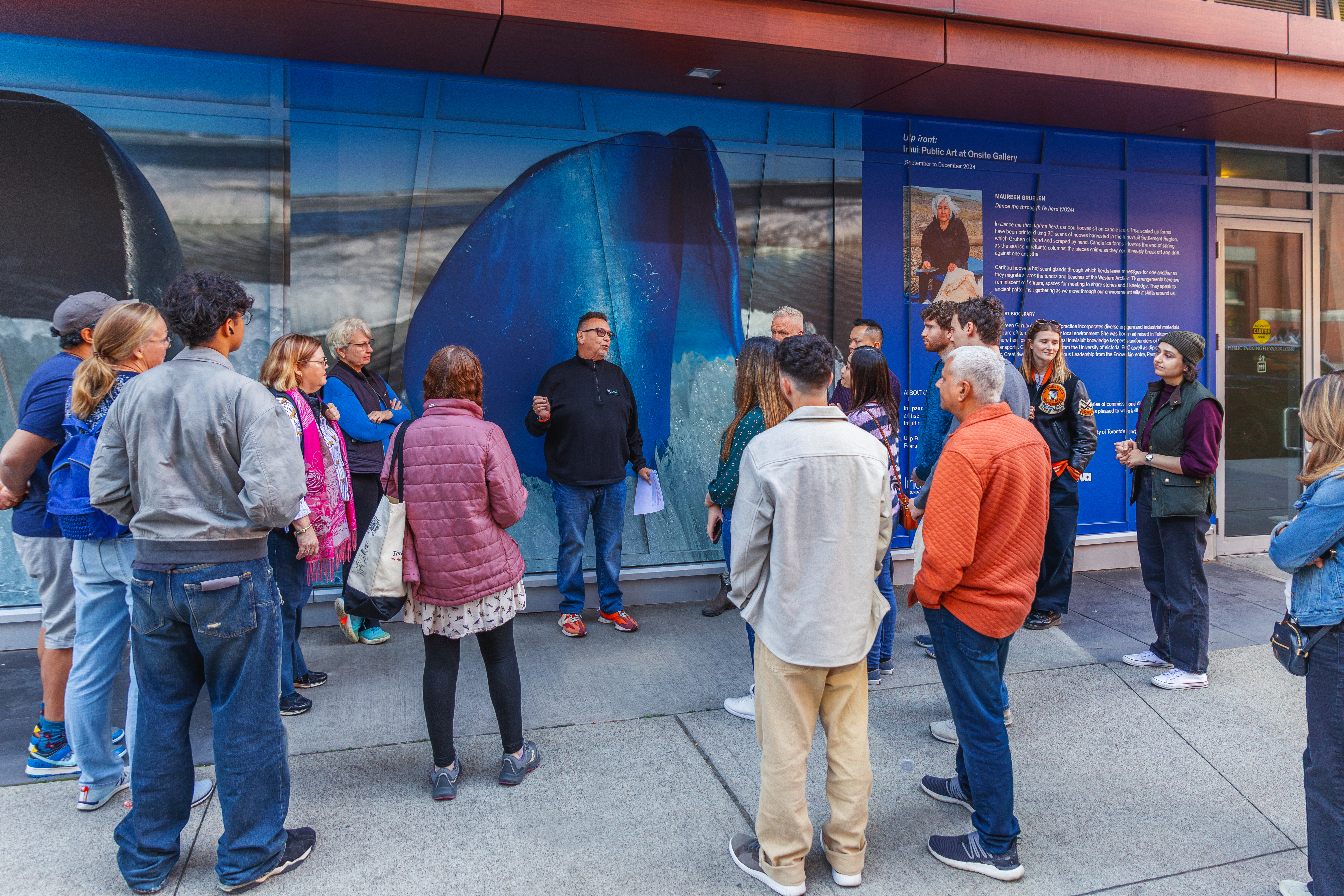 a group of people standing 