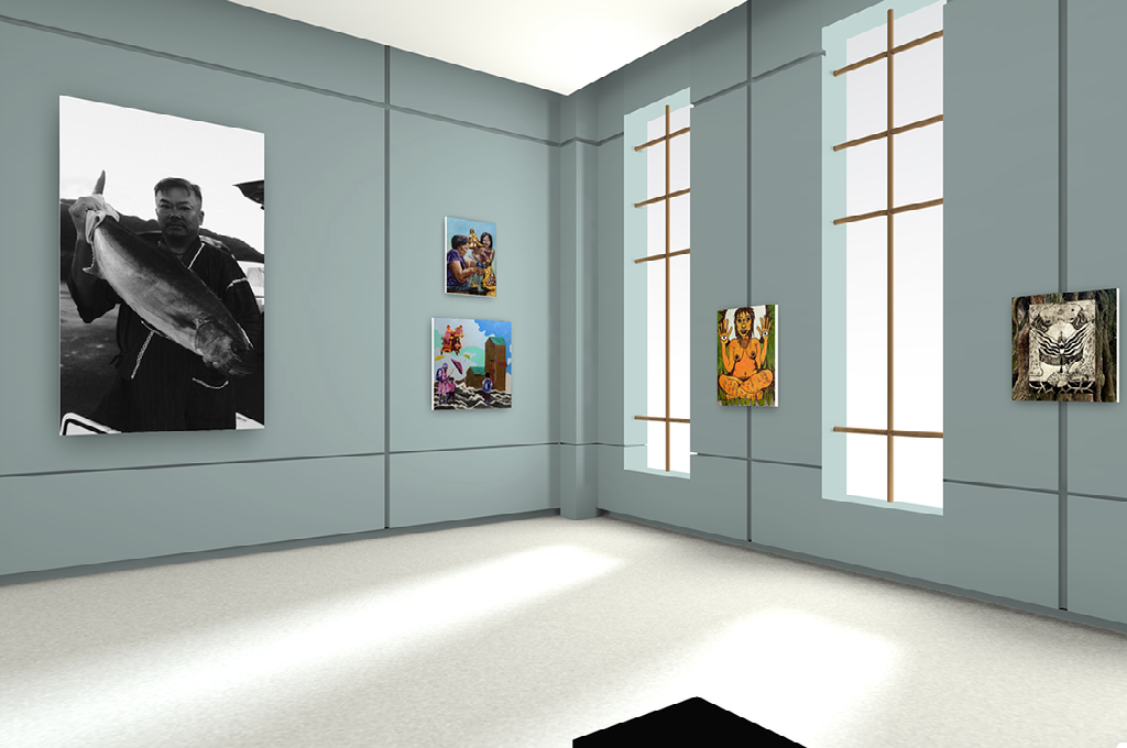 Screen-caps of virtual exhibition Land, Sea & Sky