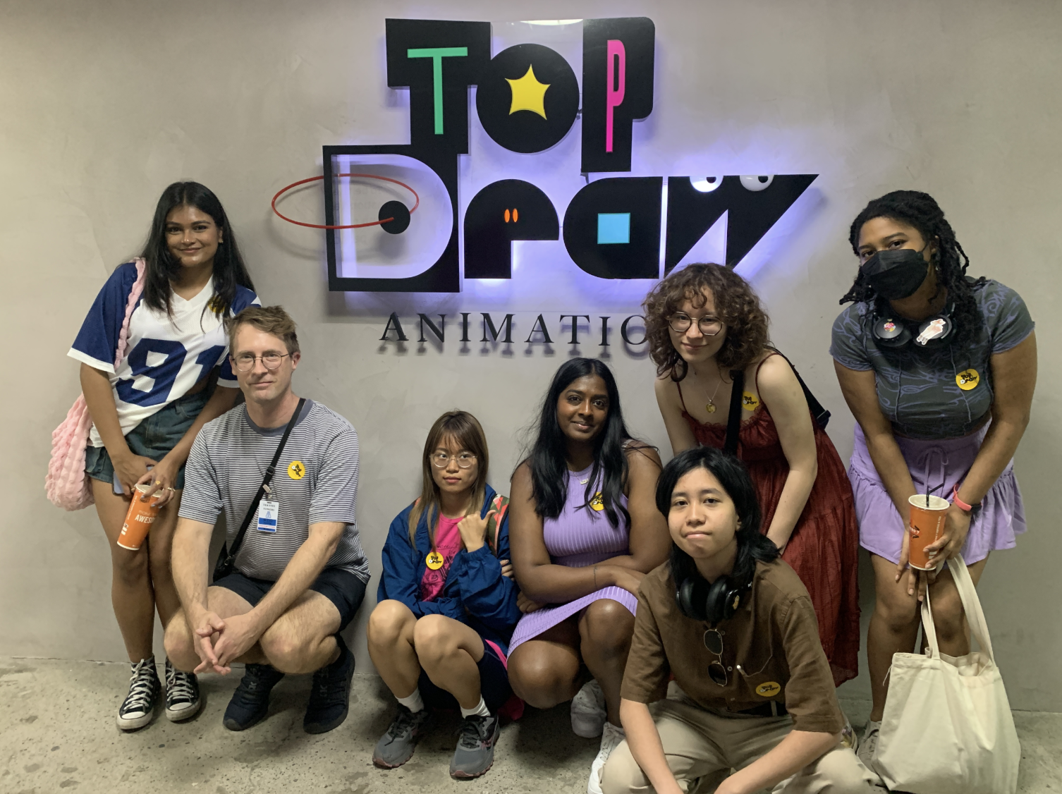 Philippe and the students visit Top Draw animation studio