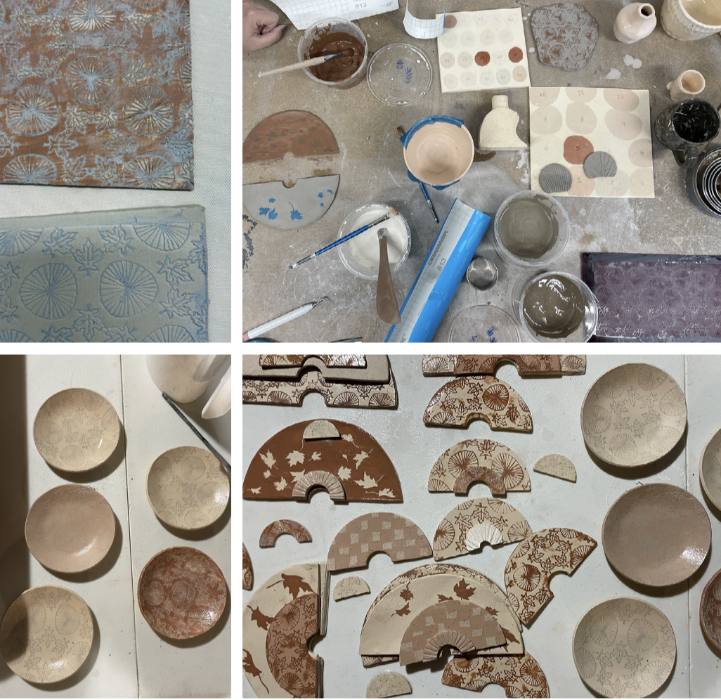 Additionally Jasmine in collaboration with Jennie Suddick, Manager, IPCO, conducted tests incorporating the natural pigments into slip (liquid clay) at a 20%-30% ratio. さらにジャスミンは、IPCOのマネージャーであるジェニー・サディックと共同で、天然顔料をスリップ(液体粘土)に20%~30%の割合で配合するテストを行った。
