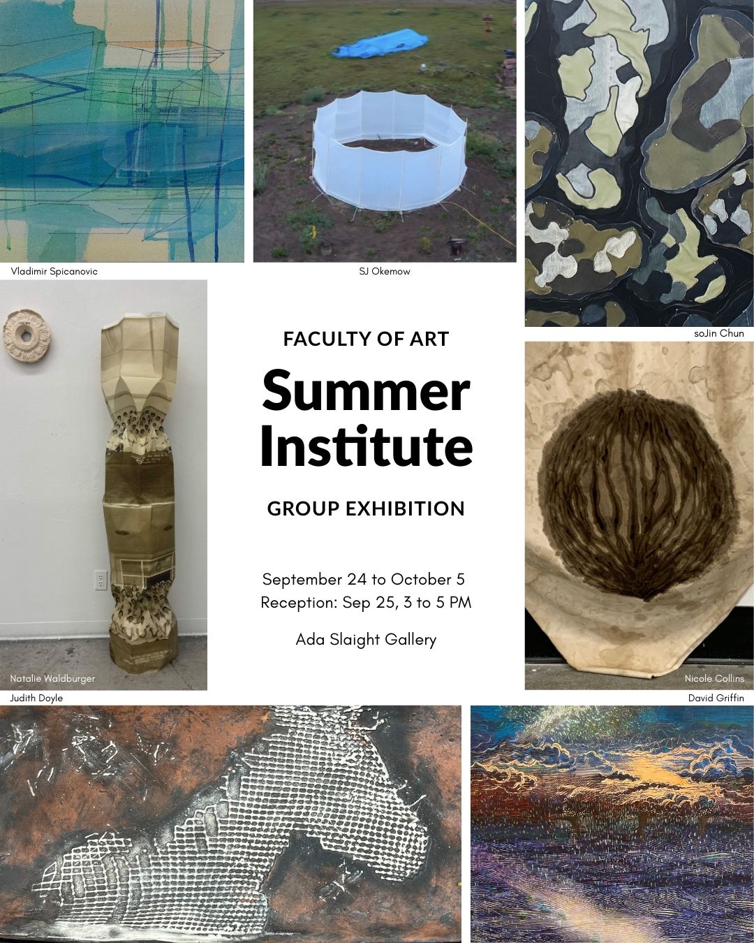 Seven faculty artwork and exhibition information