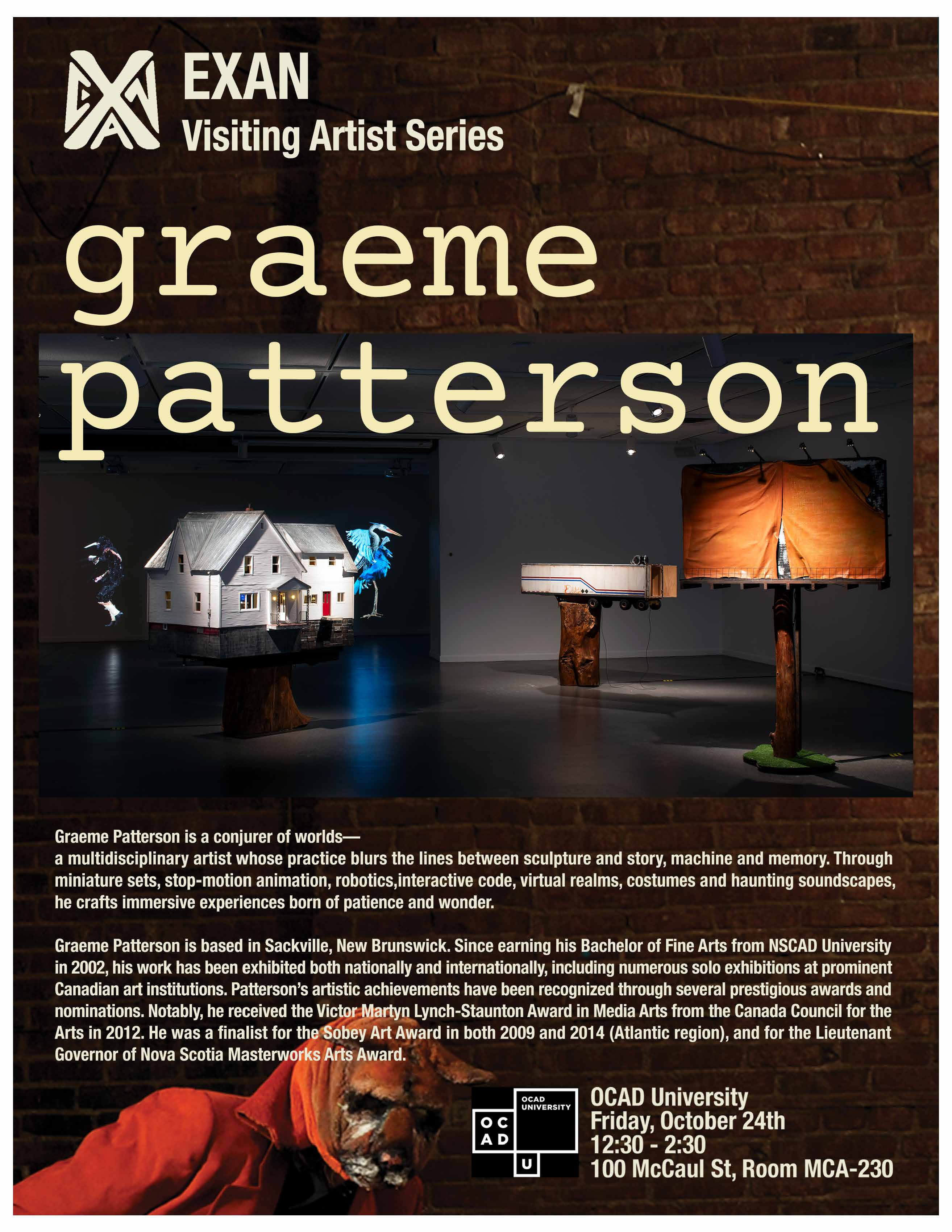 Artist talk poster with artwork image and info