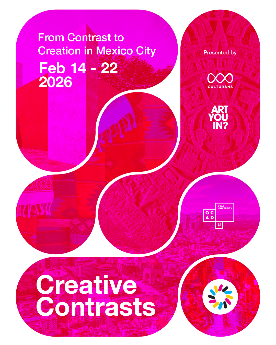 Red and magenta organic blobs Culturans poster