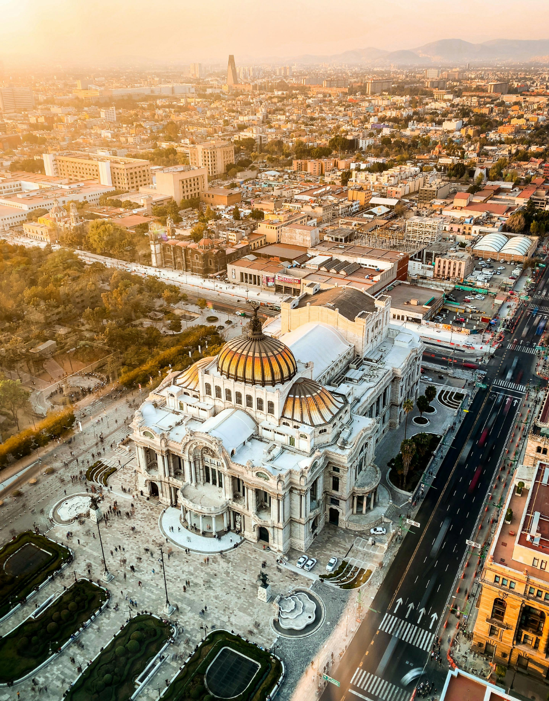 birds eye view of Mexico city 