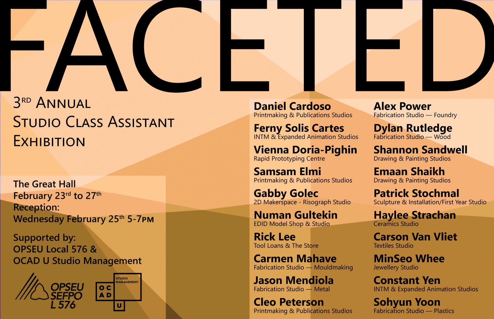 Exhibition poster with artist list