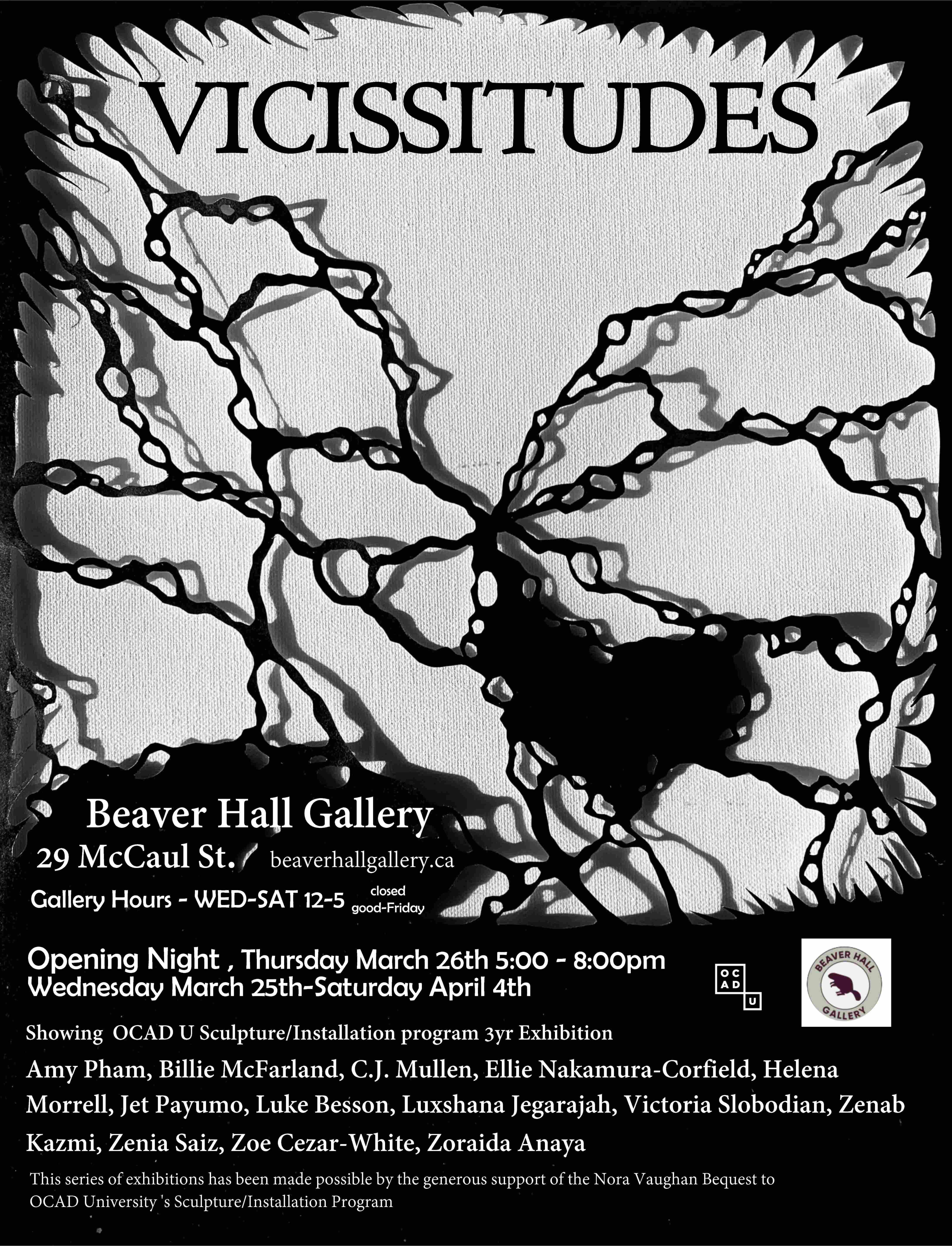 B&W poster with student artist name