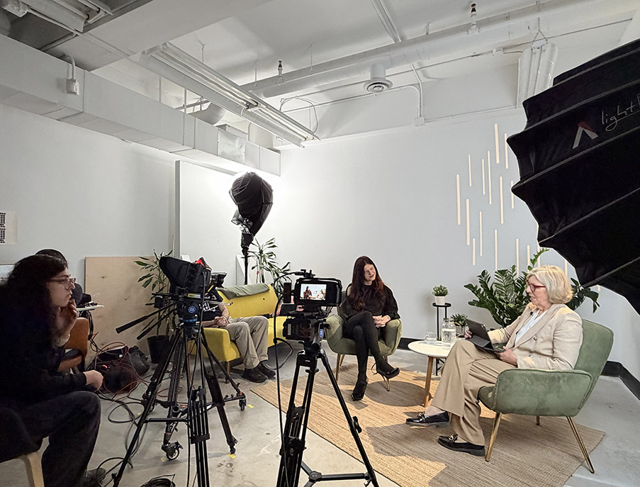 Filming of the podcast