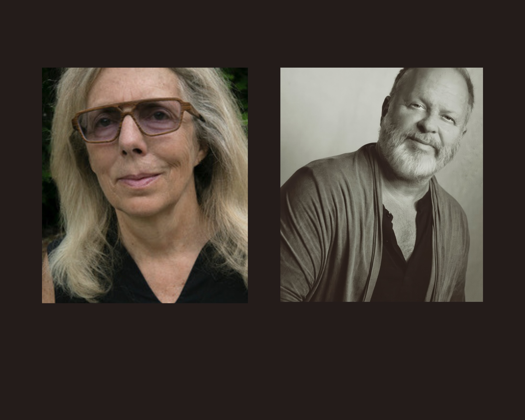 Photo of two people, woman at left with glasses Claire Brunet and man at right Johnny Ranger