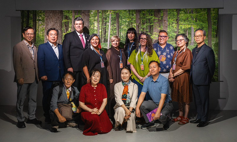 Group of people at opening of exhibition