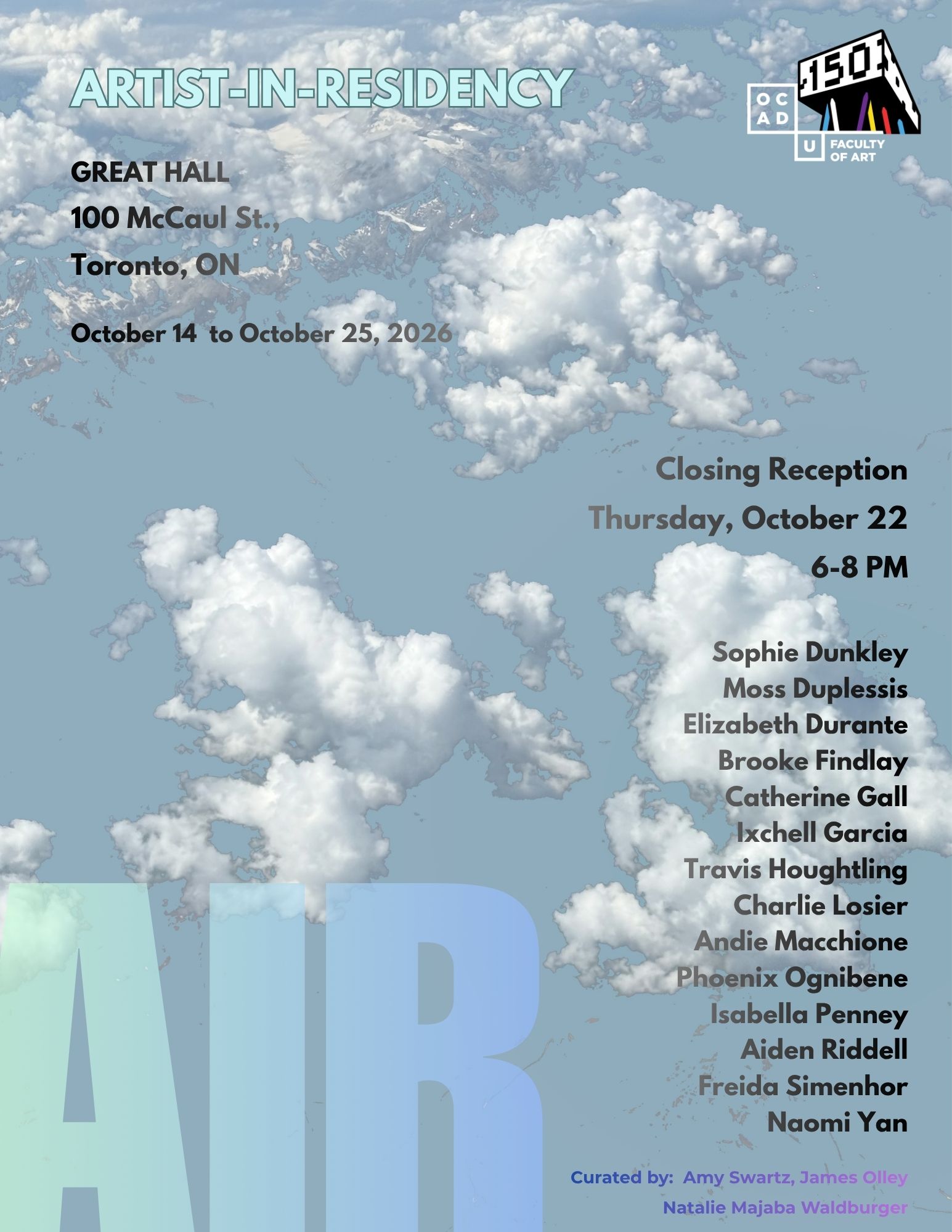 exhibition poster with sky background