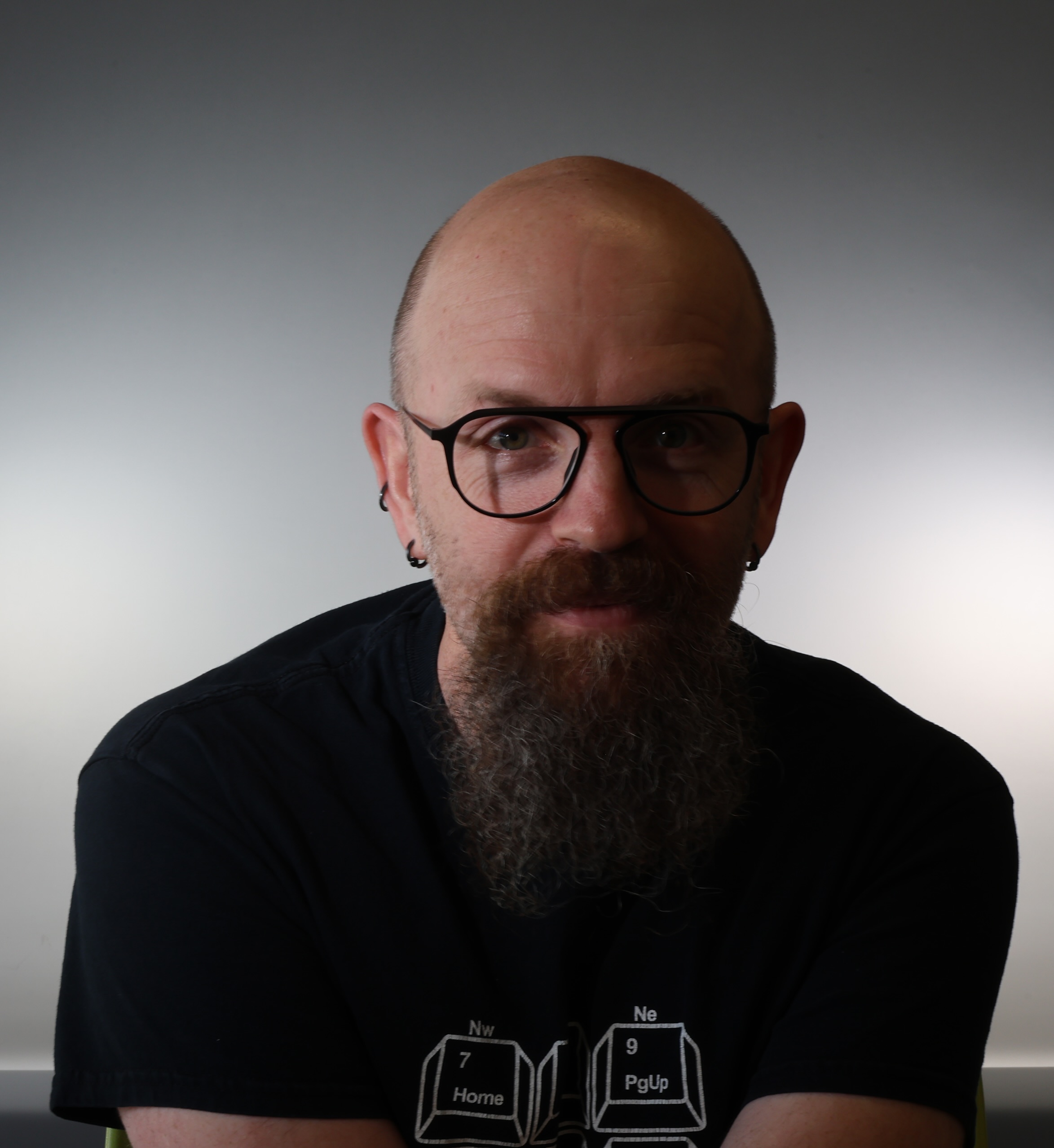 Man wearing glasses and black shirt