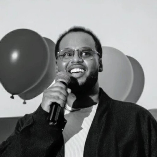 Man holding a microphone