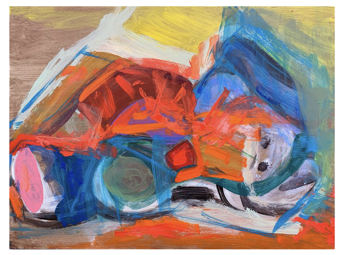 A colourful abstract painting.