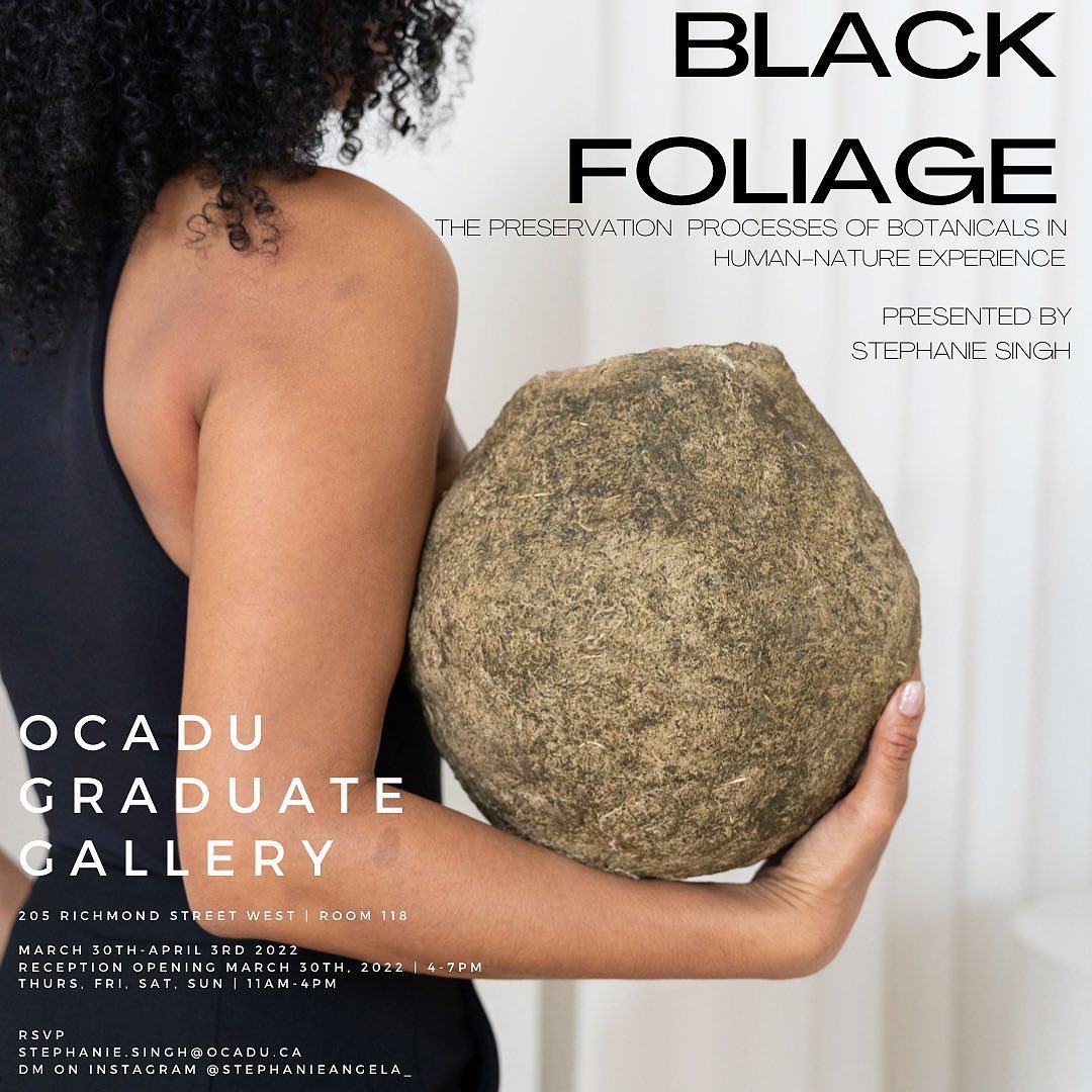 Black Foliage poster with woman holding rock