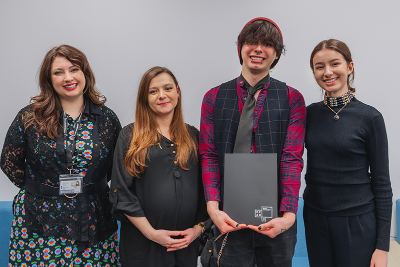 Julia Rose Sutherland, Francine Peltier, Tristan McTague and Emilia Nahdee