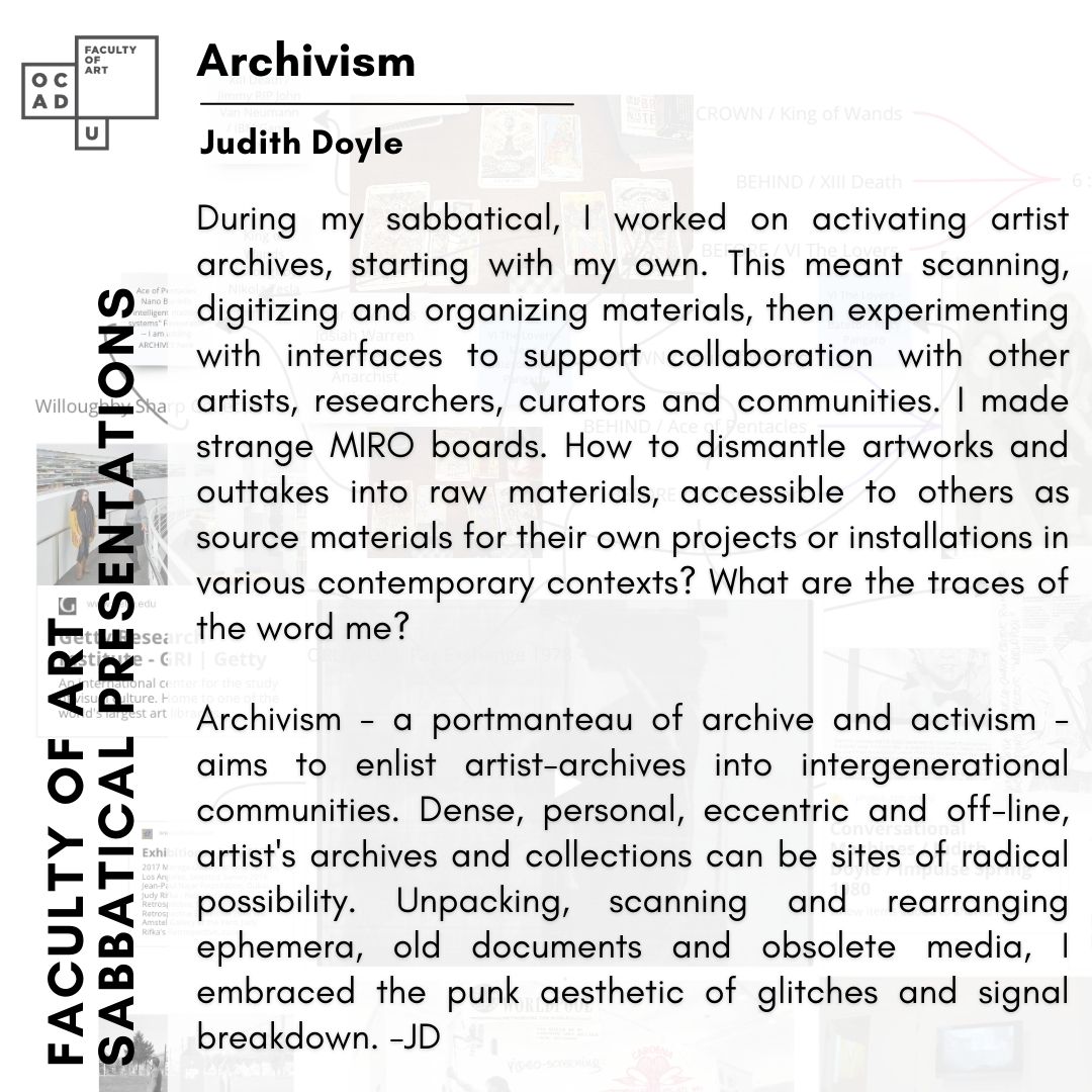 Presentation blurb of Judith Doyle