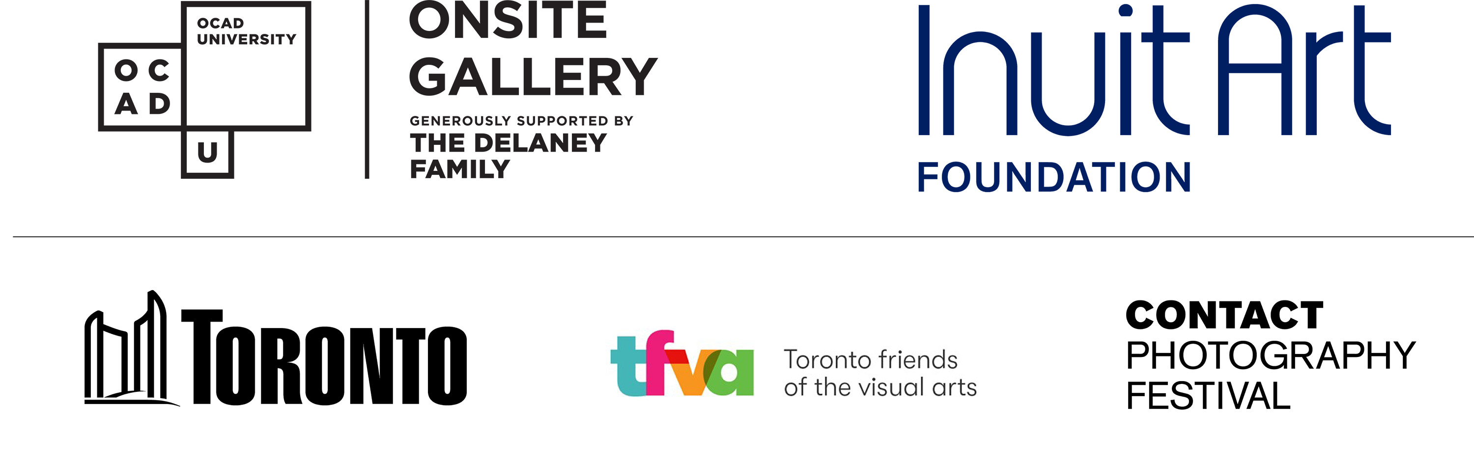 Onsite Gallery, OCAD University, Generously Supported by The Delaney Family. Inuit Art Foundation. City of Toronto, Toronto Friends of the Visual Arts, Contact Photography Festival. 