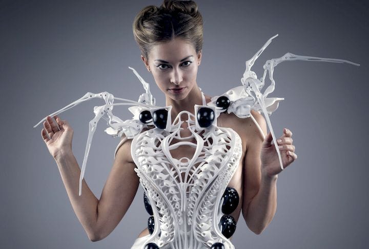The 3D printed Spider Dress by Anouk Wipprecht [Source: Anouk Wipprecht]