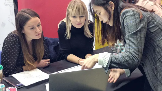 Students at a table