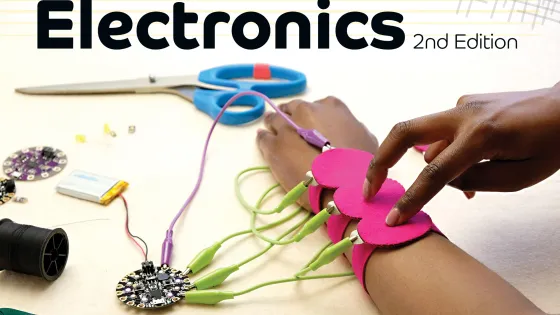 Book cover for Make: Wearable Electronics.
