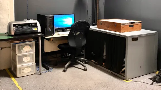 TAIS studios with computer and animation gear.
