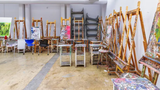 Easels in OCAD U's painting studio