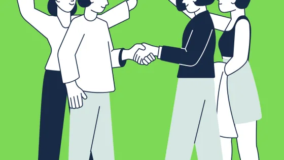Illustration of people meeting