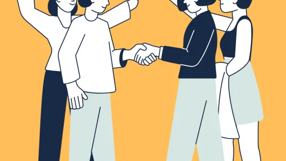 Illustration of people meeting