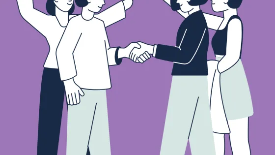 Illustration of people meeting