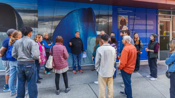 a group of people standing 