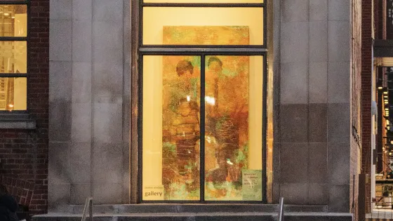 Stantec Window Gallery displaying work by Ernesto Cabral de Luna.