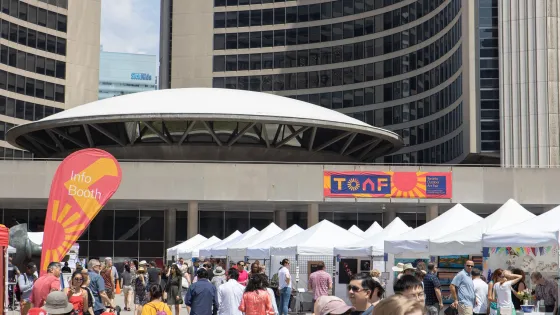 Panoramic photograph of Toronto City Hall and TOAF.