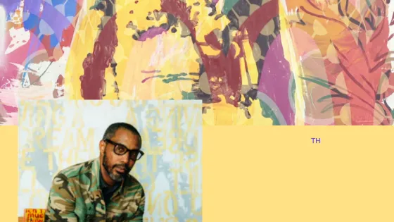 Portait of John Cox infront of his painting