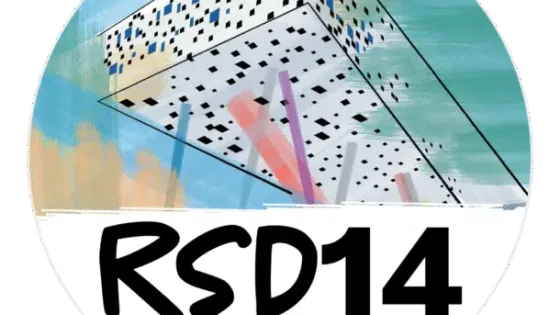 Illustration of the OCAD U tabletop building with the words RSD14 