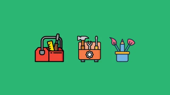 toolbox icons on green background