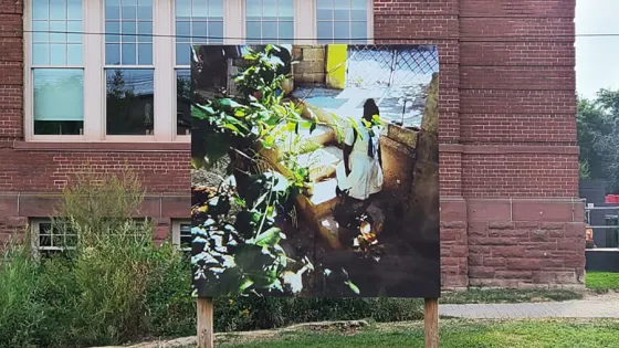 Critical Distance billboard displaying artwork by Jenelle Smith