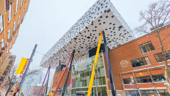 OCAD U and the Sharp Centre with snow on the ground
