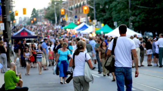 People at street festival 