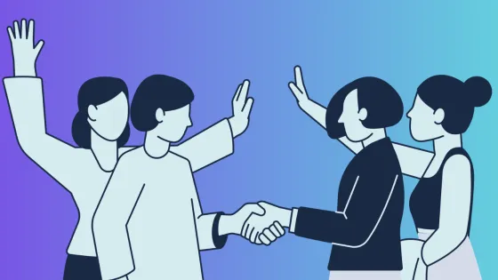 Illustration of people shaking hands