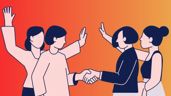 Illustration of people shaking hands