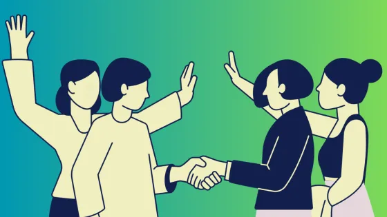 Illustration of people shaking hands